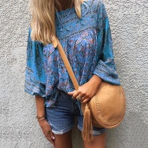 Maroths Tanpell | NWT Floral Elephant Print Lightweight Peasant Boho Blouse